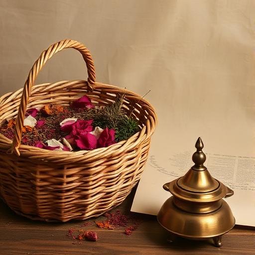 سلة أعشاب وورد مجفف